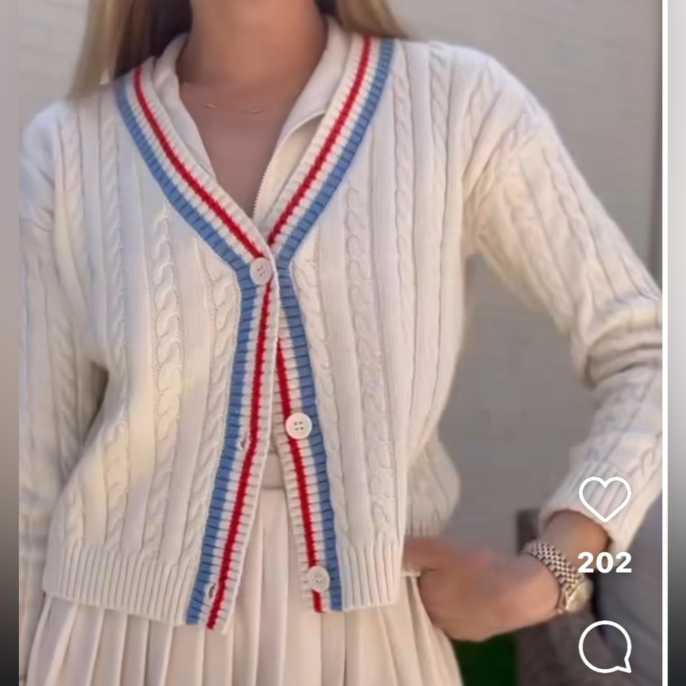 NWT Prince Pickleball women’s Knit Cardigan. Size. XL.   Color cream